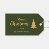Aangepaste Groen & Goud Vrolijke Kerstmis Cadeaulabel (Voorkant (Horizontaal))