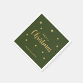 Aangepaste Groen & Goud Vrolijke Kerstmis Servet (Hoek)