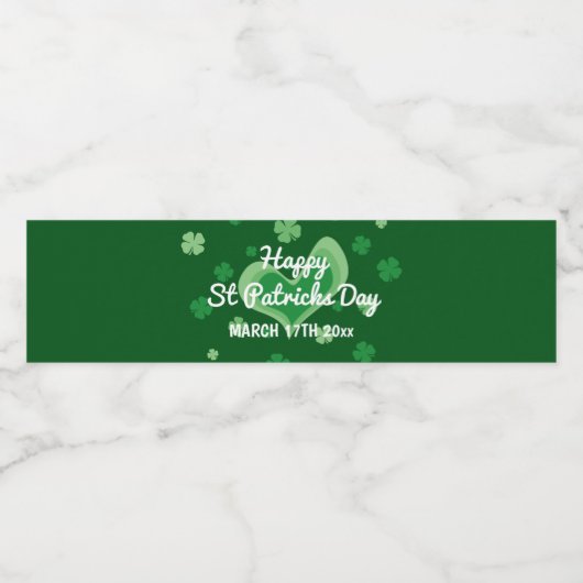 Aangepaste groen Happy St Patricks Day party Waterfles Etiket (Enkel label)