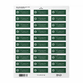 Aangepaste groen & wit bloemist winkel retouradres etiket (Full Sheet)