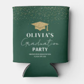 Aangepaste groene afstudeerfeestje blikjeskoeler (Voorkant)