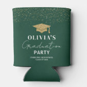 Aangepaste groene afstudeerfeestje blikjeskoeler (Achterkant)