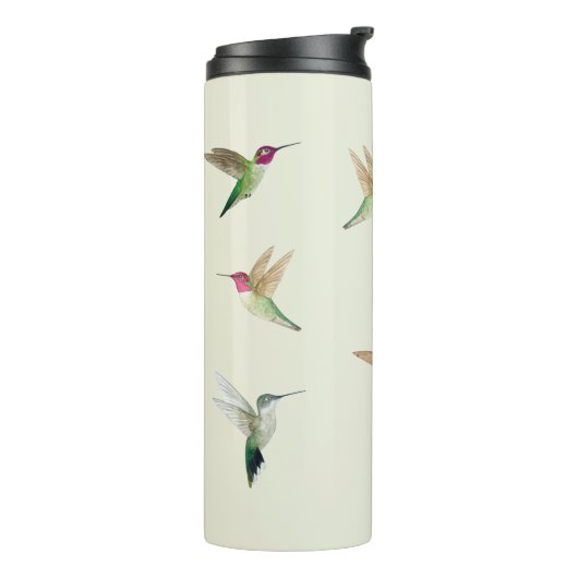 Aangepaste groene Anna's kolibrie Thermosbeker (Gedraaid links)