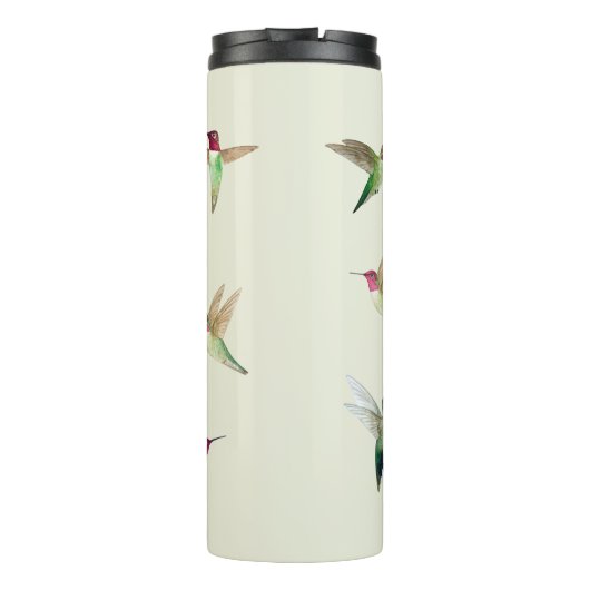 Aangepaste groene Anna's kolibrie Thermosbeker (Achterkant)