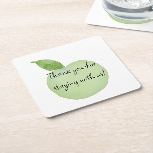 Aangepaste groene Apple wegwerp Onderzetters (Schuin)