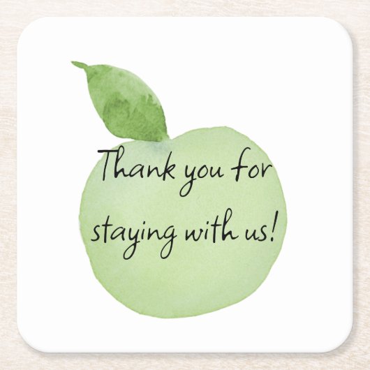 Aangepaste groene Apple wegwerp Onderzetters (Voorkant)