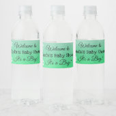 Aangepaste groene Baby showers flesetiketten Waterfles Etiket (Flessen)