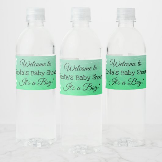 Aangepaste groene Baby showers flesetiketten Waterfles Etiket (Flessen)
