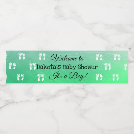 Aangepaste groene Baby showers flesetiketten Waterfles Etiket (Enkel label)