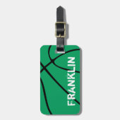 Aangepaste groene Basketball-Bagagelabels Bagagelabel (Voorkant verticaal)