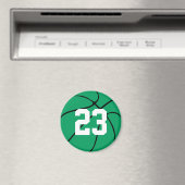 Aangepaste groene Basketball Round Fridge Magnet (Insitu (Vaatwasser))