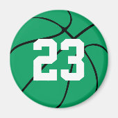 Aangepaste groene Basketball Round Fridge Magnet (Voorkant)