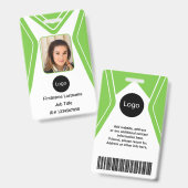 aangepaste groene bedrijfsmedewerker Foto, Logo, C Badge (Voor- en achterkant)