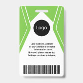 aangepaste groene bedrijfsmedewerker Foto, Logo, C Badge (Achterkant)