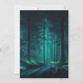 Aangepaste groene betoverde bos bruiloft save the date (Achterkant)