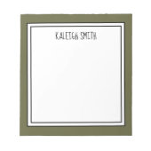 Aangepaste, groene, bewerkbare kleur notitieblok (Voorkant)