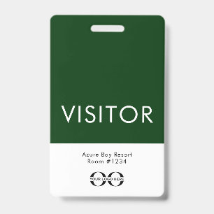 Aangepaste groene bezoekersbadge voor hotels en re badge