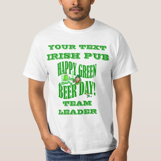 Aangepaste groene bierdag t-shirt (Voorkant)