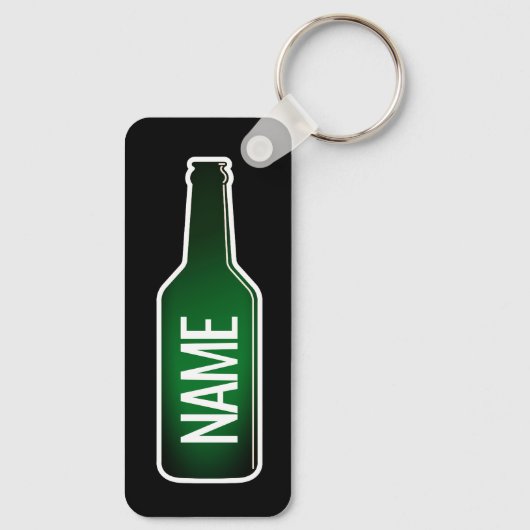 Aangepaste groene bierfles aluminium sleutelhanger (Achterkant)