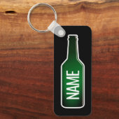 Aangepaste groene bierfles aluminium sleutelhanger (Voorkant)