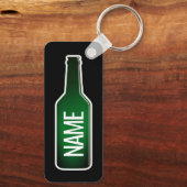 Aangepaste groene bierfles aluminium sleutelhanger (Achterkant)