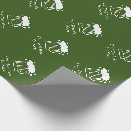 Aangepaste groene bierkruik Kerstmis en Verjaardag Cadeaupapier (Hoek)