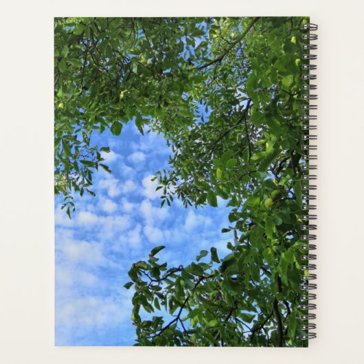 Aangepaste Groene Bladeren Blauwe Hemelboom Kroon  Planner (Achterkant)