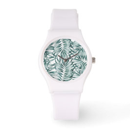 Aangepaste groene bladeren design horloge