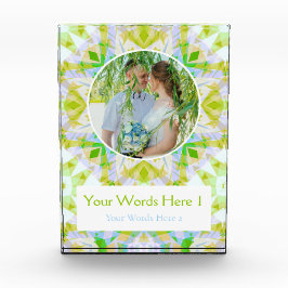 Aangepaste Groene Blauwe Ster Huwelijk Gift Fotoblokken