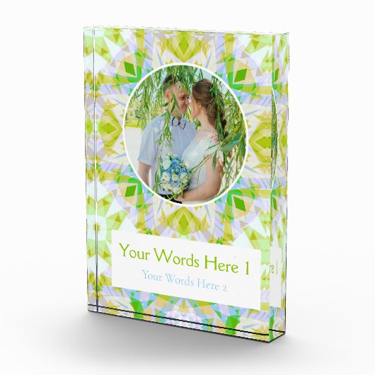 Aangepaste Groene Blauwe Ster Huwelijk Gift Fotoblokken (Rechts)