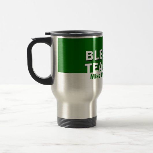 Aangepaste, groene, BLESSED-TEKERSAANDUIDING Reisbeker (Links)