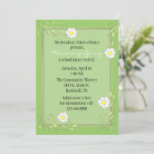  aangepaste groene bloemen overweging uitnodiging (Staand voorkant)