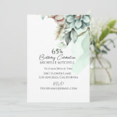 Aangepaste Groene Bloemen Vintage 65e Verjaardag Kaart (Staand voorkant)