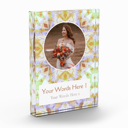 Aangepaste Groene Bruine Ster Huwelijk Gift Fotoblokken (Links)