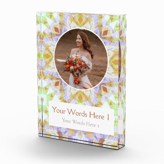 Aangepaste Groene Bruine Ster Huwelijk Gift Fotoblokken (Rechts)