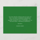 Aangepaste groene budget bedankkaart met logo (Achterkant)