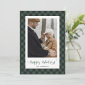 Aangepaste groene buffelfotovakantiekaarten feestdagenkaart (Staand voorkant)