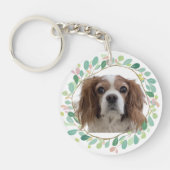 Aangepaste Groene Cavalier Silhouet en Foto Sleute Sleutelhanger (Voorkant)