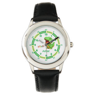 Aangepaste groene dinosaurus 5-minuten markers Boy Horloge