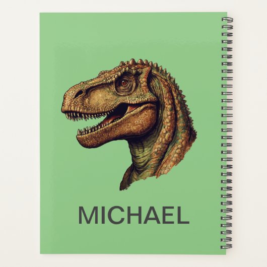 Aangepaste groene dinosaurus T-Rex Tyrannosaurus 2 Planner (Achterkant)