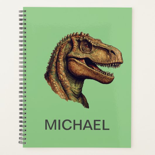 Aangepaste groene dinosaurus T-Rex Tyrannosaurus 2 Planner (Voorkant)