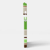 Aangepaste groene donkere bruine beige strepen met iPhone hoesje (Linkerkant)
