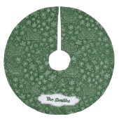 Aangepaste Groene Doodle Kerst Sleigh Patroon Kerstboom Rok (Voorkant)