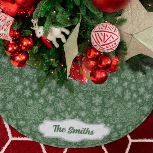 Aangepaste Groene Doodle Kerst Sleigh Patroon Kerstboom Rok