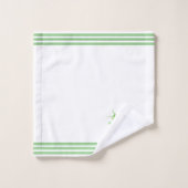 Aangepaste groene draak & drie strepen op wit bad handdoek (Wasdoekje)