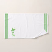 Aangepaste groene draak & drie strepen op wit bad handdoek (Handdoek)