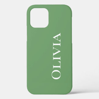 Aangepaste groene, eenvoudige typografie iPhone 12 pro hoesje