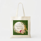 Aangepaste Groene Elegante Bloem Krans Bruiloft Tote Bag (Voorkant)