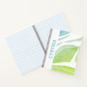 Aangepaste groene en blauwe golf notitieboek (Binnen)