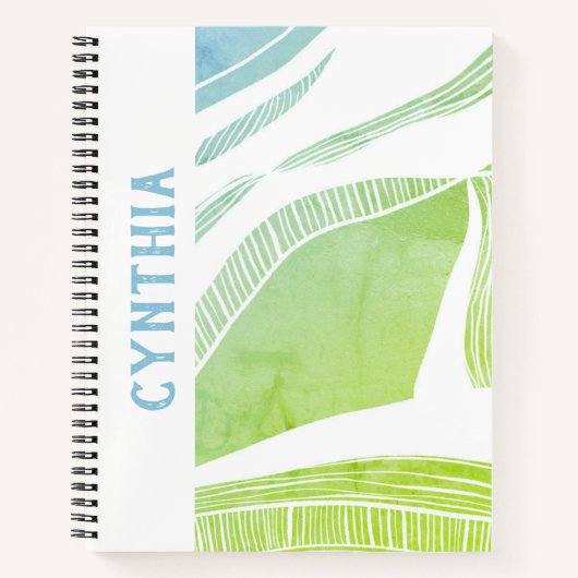 Aangepaste groene en blauwe golf notitieboek (Voorkant)